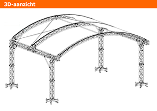 3D aanzicht Prolyte ARC Roof 8x6m