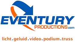 Eventury Productions logo licht geluid video podium truss verhuur